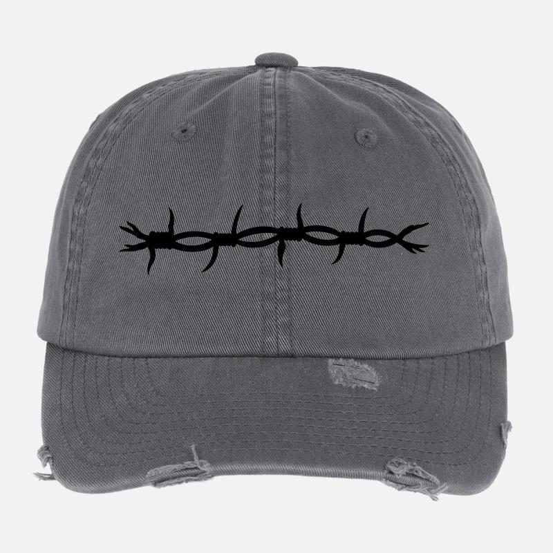 stacheldraht - Flexfit Vintage Destroyed Cap - Dunkelgrau