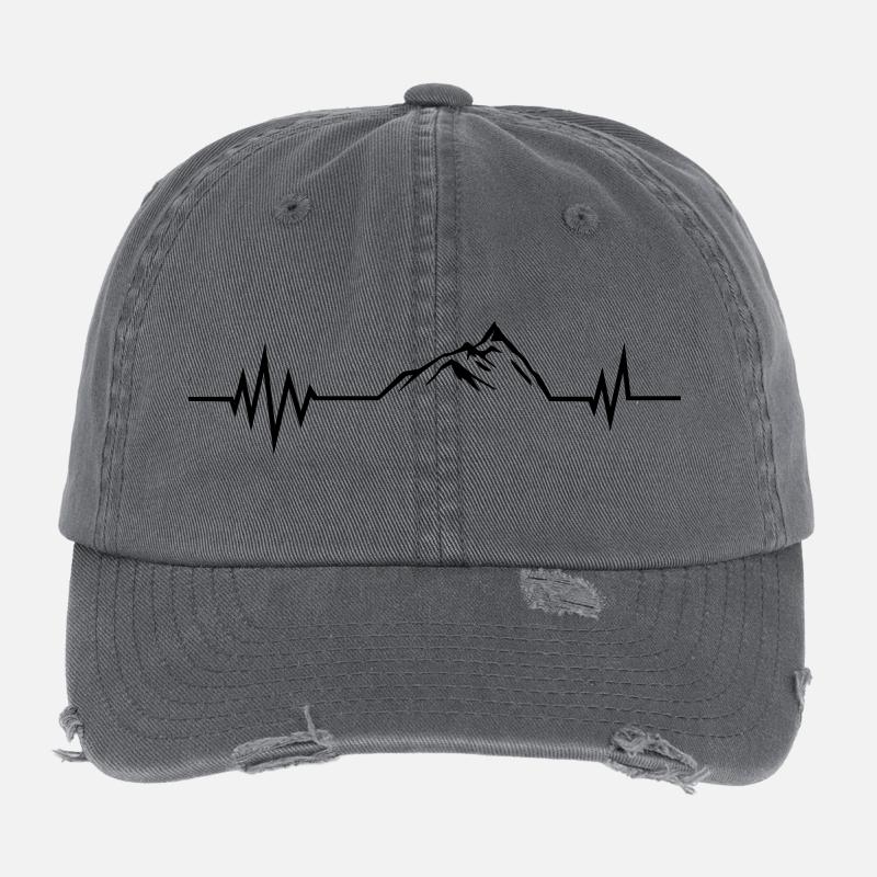 mountain pulse design Flexfit Vintage Destroyed Cap