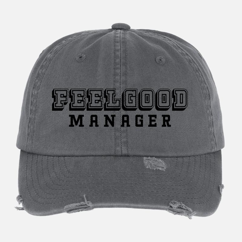 Feelgood Manager Tshirt weiss Flexfit Vintage Destroyed Cap