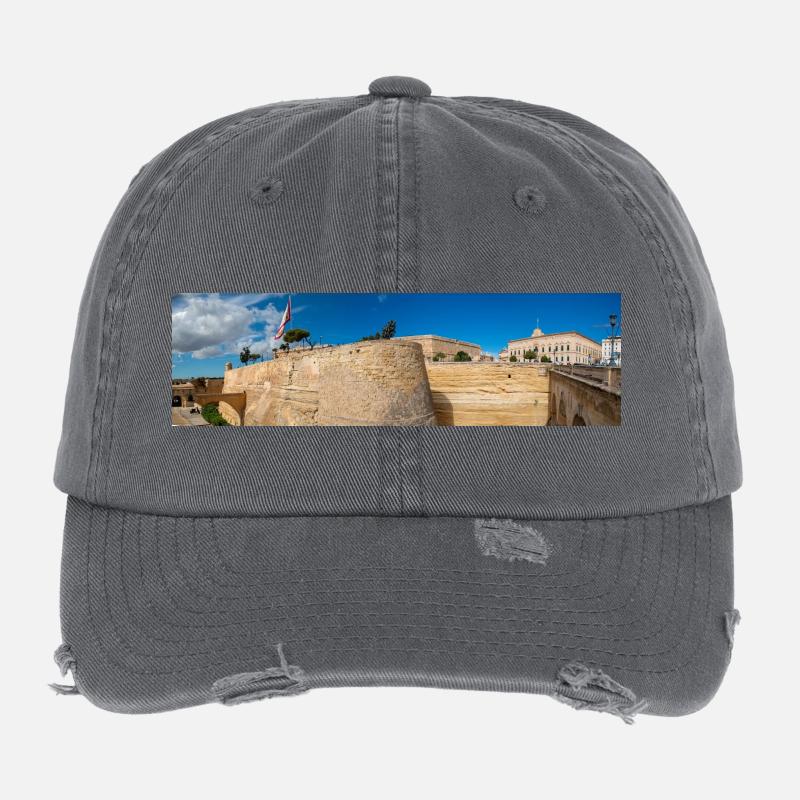Valletta (il-Belt Valletta) massive fortification Flexfit Vintage Destroyed Cap