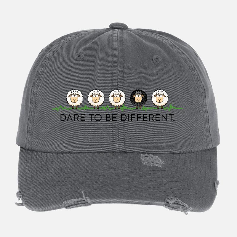 Dare to Be Different – Schwarzes Schaf Flexfit Vintage Destroyed Cap
