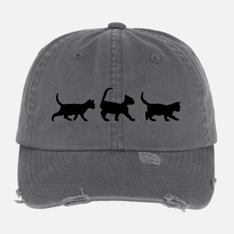 Three kittens ti Flexfit Vintage Destroyed Cap