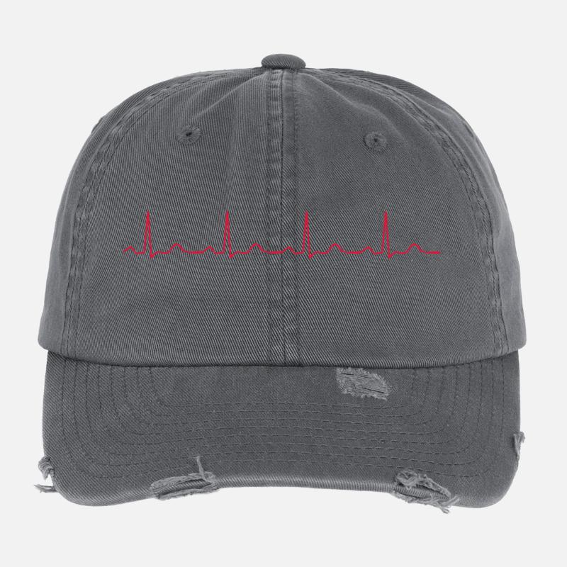 heartbeat - Flexfit Vintage Destroyed Cap - dark grey