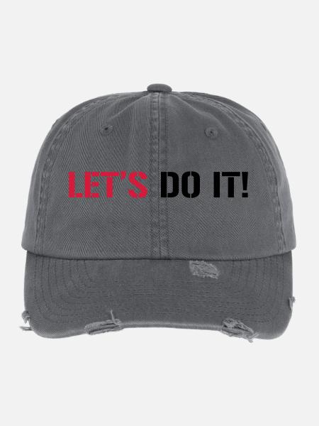 Let's do it! - Flexfit Vintage Destroyed Cap - dark grey - Front