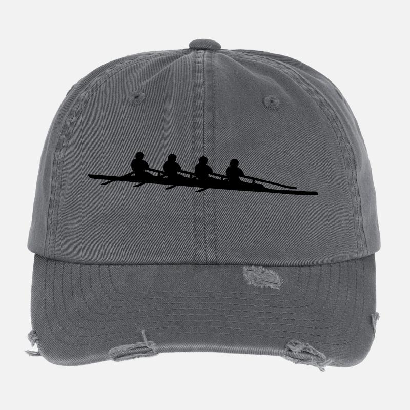 rowing boat 4 Quad scull Flexfit Vintage Destroyed Cap