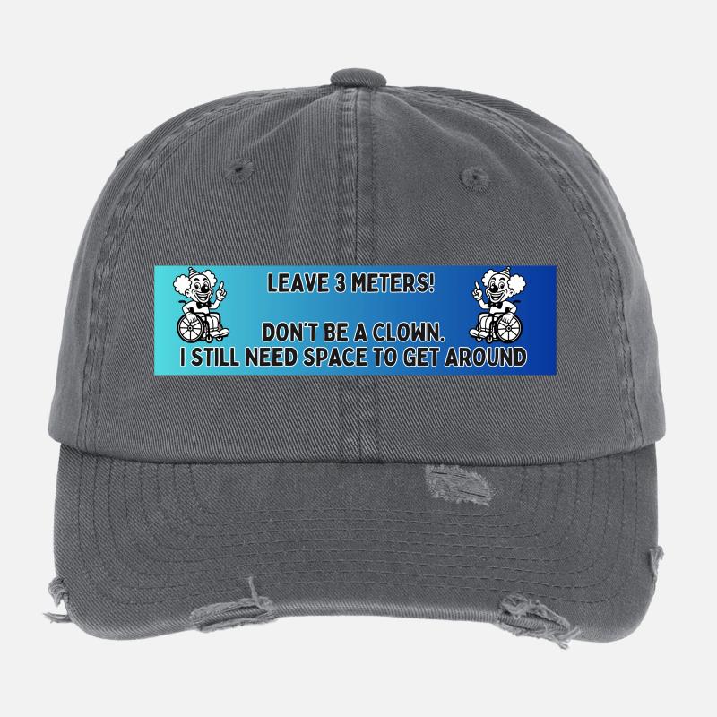 Autoaufkleber eines Rollstuhlclowns # Flexfit Vintage Destroyed Cap