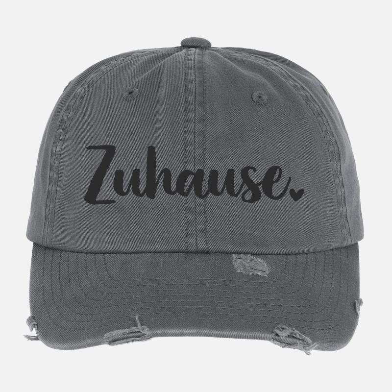 Zuhause  Schriftzug Flexfit Vintage Destroyed Cap