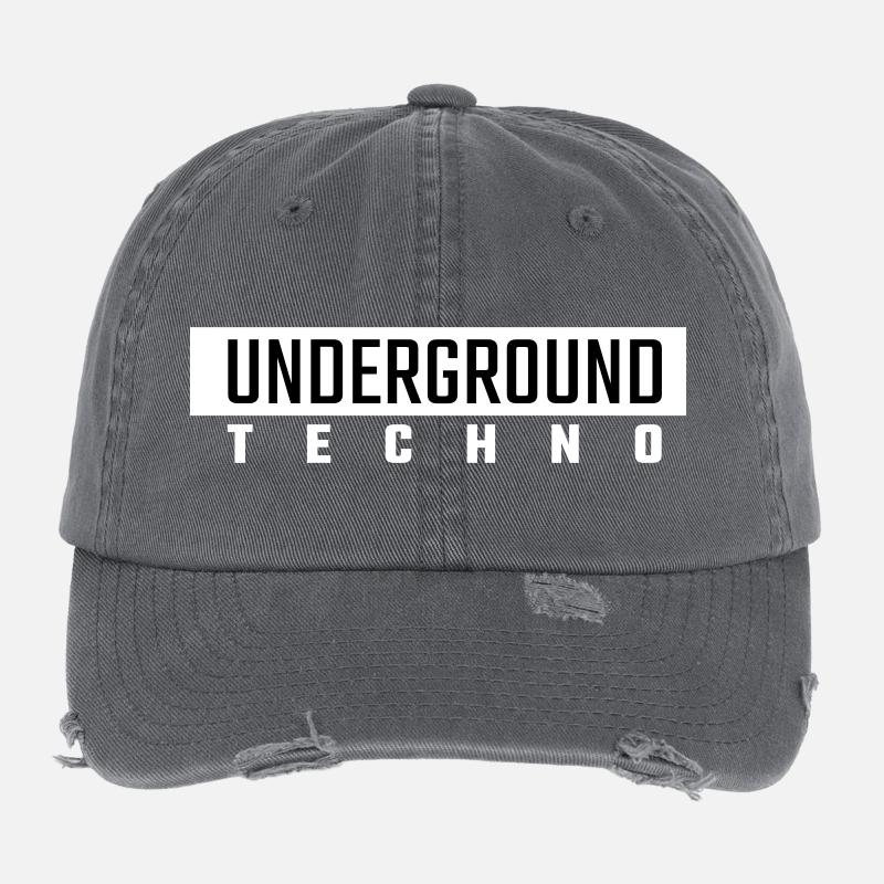 Underground Techno Casquette vintage effet usé Flexfit