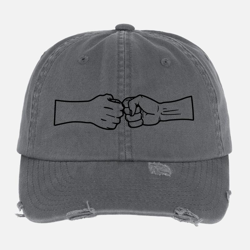Respect two fists without text Flexfit Vintage Destroyed Cap