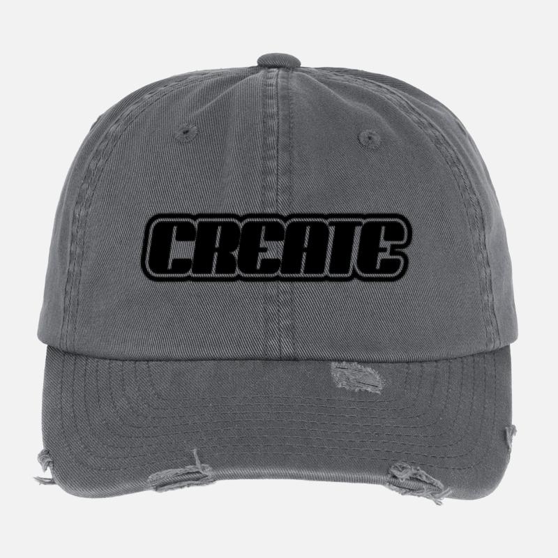 Create Schriftzug Flexfit Vintage Destroyed Cap
