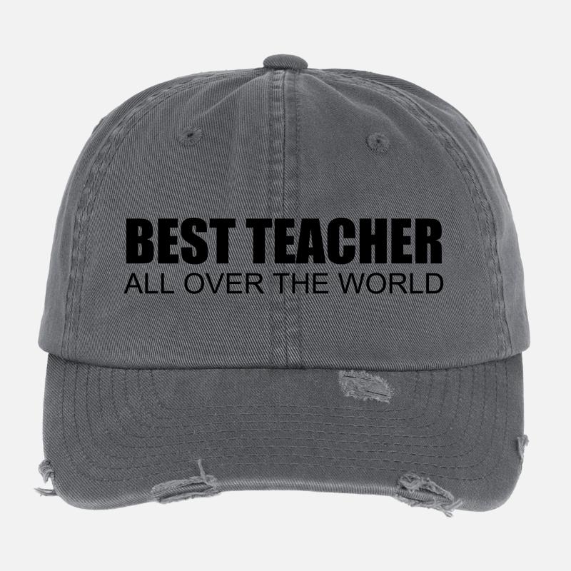 meilleur professeur du monde entier Casquette vintage effet usé Flexfit