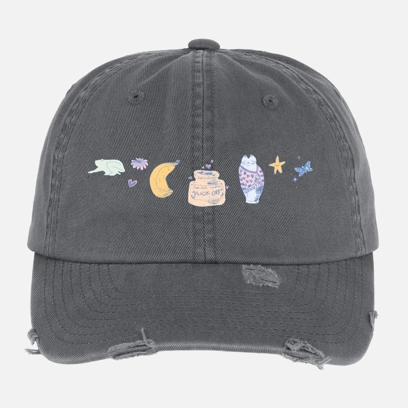 ARTIKEL - Flexfit Vintage Destroyed Cap - Dunkelgrau