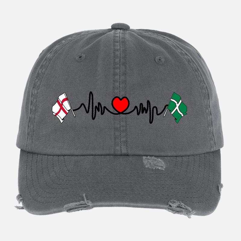 Devon & England Heartbeat Flexfit Vintage Destroyed Cap