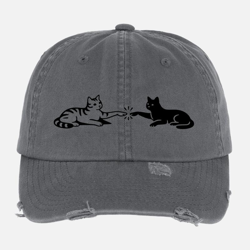 Cats Touch Paws Michelangelo Flexfit Vintage Destroyed Cap