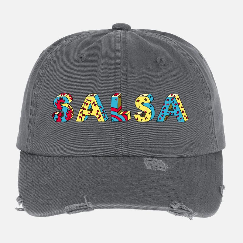 Salsa Rueda Latino cool positiv Logo - Flexfit Vintage Destroyed Cap - Dunkelgrau