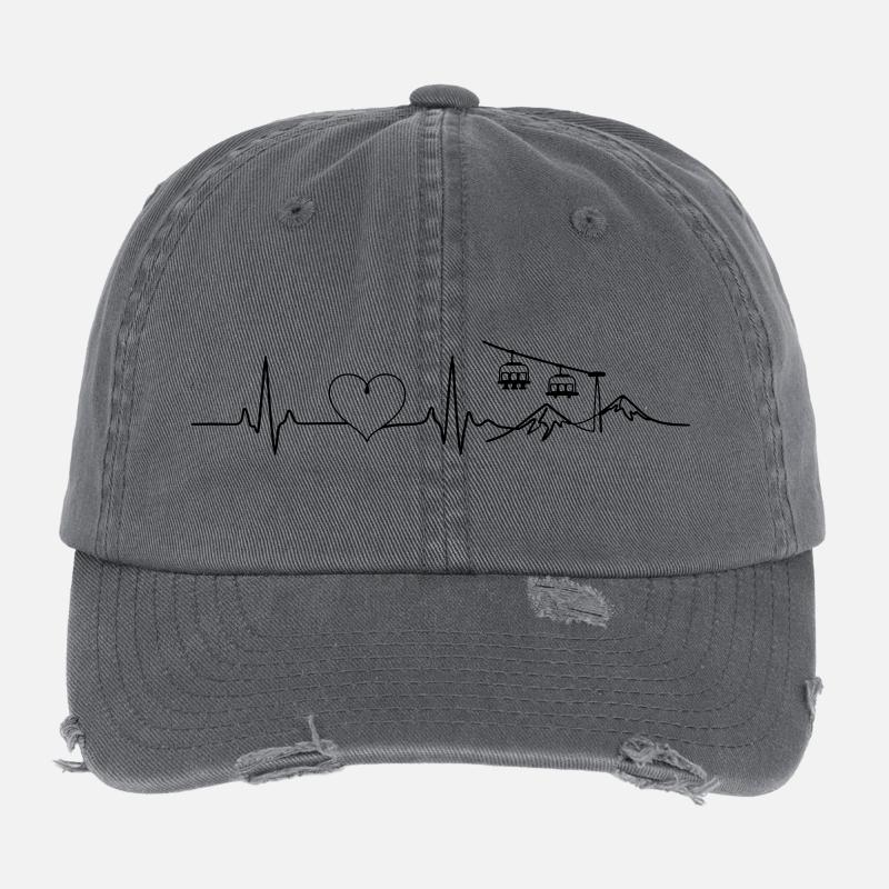 Ski lift Slope Ski Herz Puls Casquette vintage effet usé Flexfit