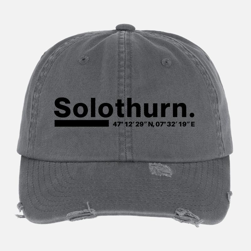 Solothurn Koordinaten Kanton Schweiz Flexfit Vintage Destroyed Cap