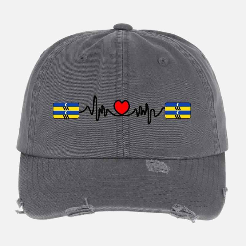 Ameland Pulse-Logo – Inselstil Flexfit Vintage Destroyed Cap