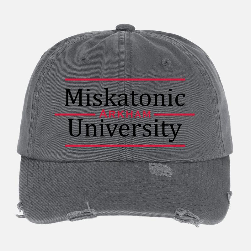 MJKv1: Miskatonic University - Arkham Flexfit Vintage Destroyed Cap