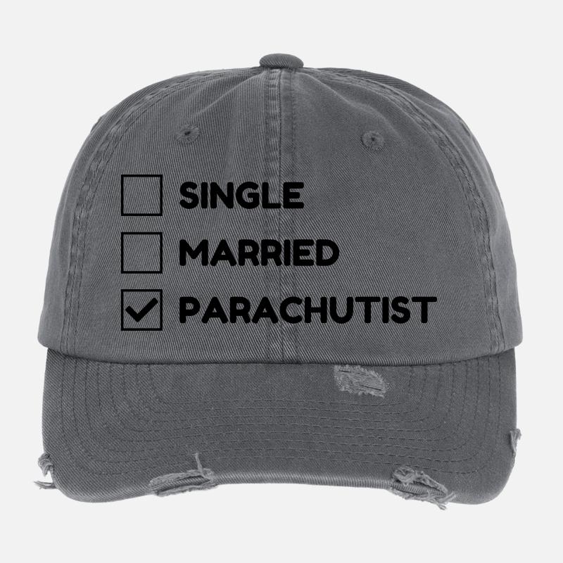 Skydiving Skydiver Fallschirmspringen Parachutisme Flexfit Vintage Destroyed Cap
