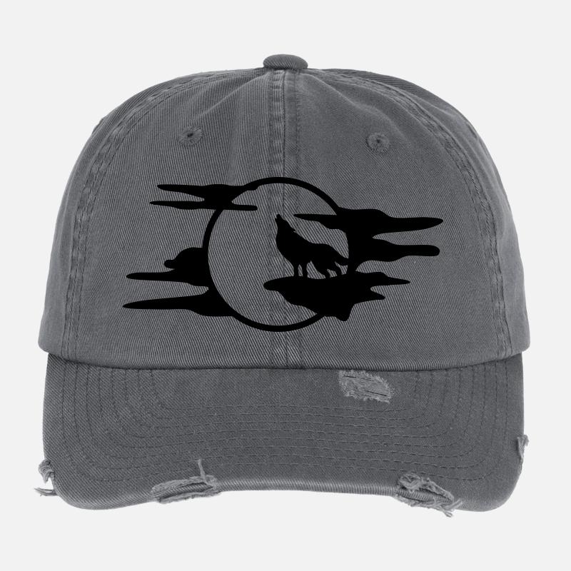 Der schwarze Wolf Flexfit Vintage Destroyed Cap