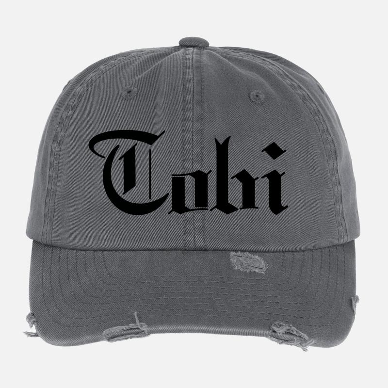 Tobi - Flexfit Vintage Destroyed Cap - Dunkelgrau