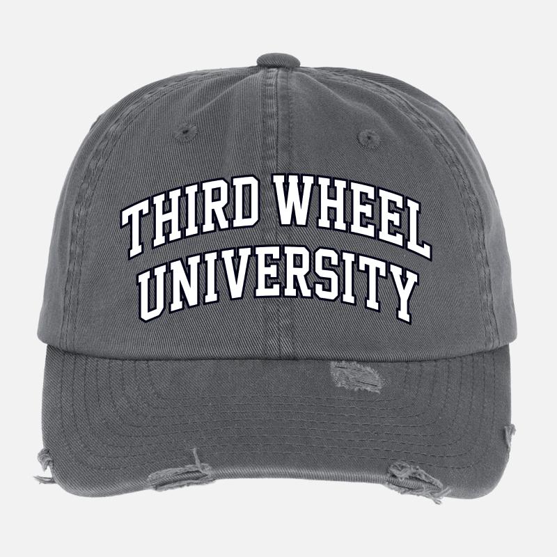 Third Wheel University Logo Flexfit Vintage Destroyed Cap