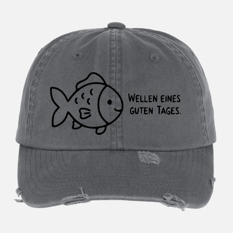 Jeu de mots de poisson | Vagues d’une bonne journée Casquette vintage effet usé Flexfit