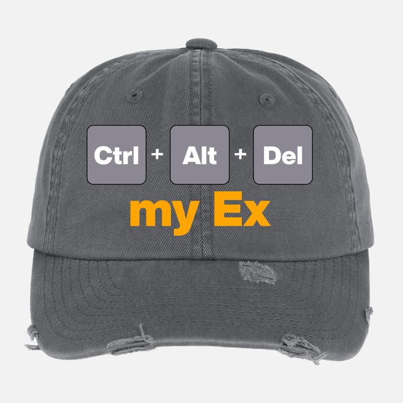 Ctrl Alt Supprimer mon ex pour les gamers et les geeks, Split Casquette vintage effet usé Flexfit