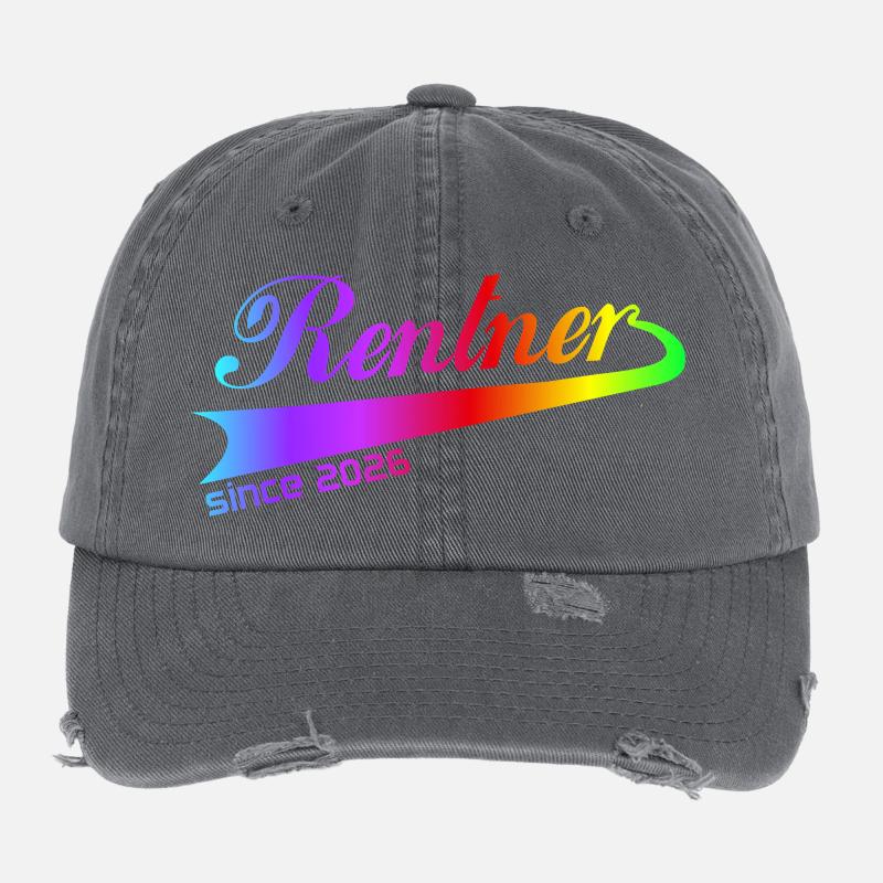Rentner 2026 Ruhestand Rentner Pullover, Kappe Flexfit Vintage Destroyed Cap