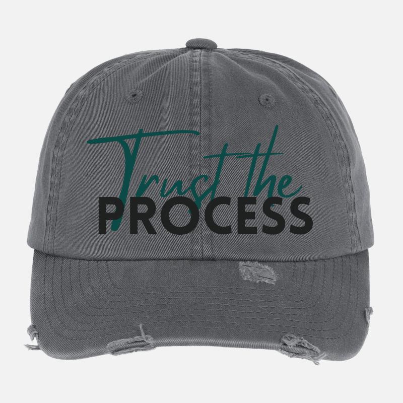 Faites confiance au processus - Déclaration de motivation Casquette vintage effet usé Flexfit