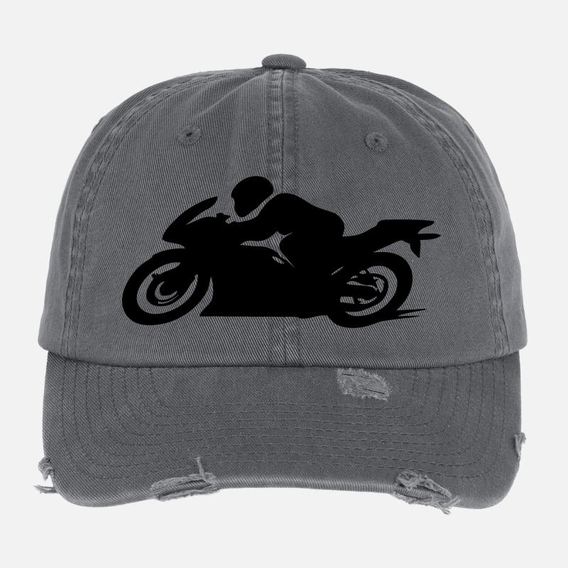 motorcycle Flexfit Vintage Destroyed Cap