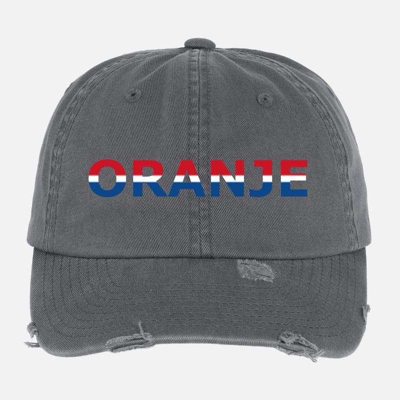 Orange in red, white, blue Flexfit Vintage Destroyed Cap