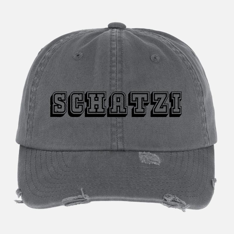 Schatzi Tshirt black Flexfit Vintage Destroyed Cap