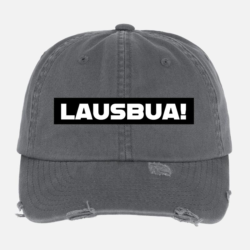 Lausbua  - Flexfit Vintage Destroyed Cap - Dunkelgrau