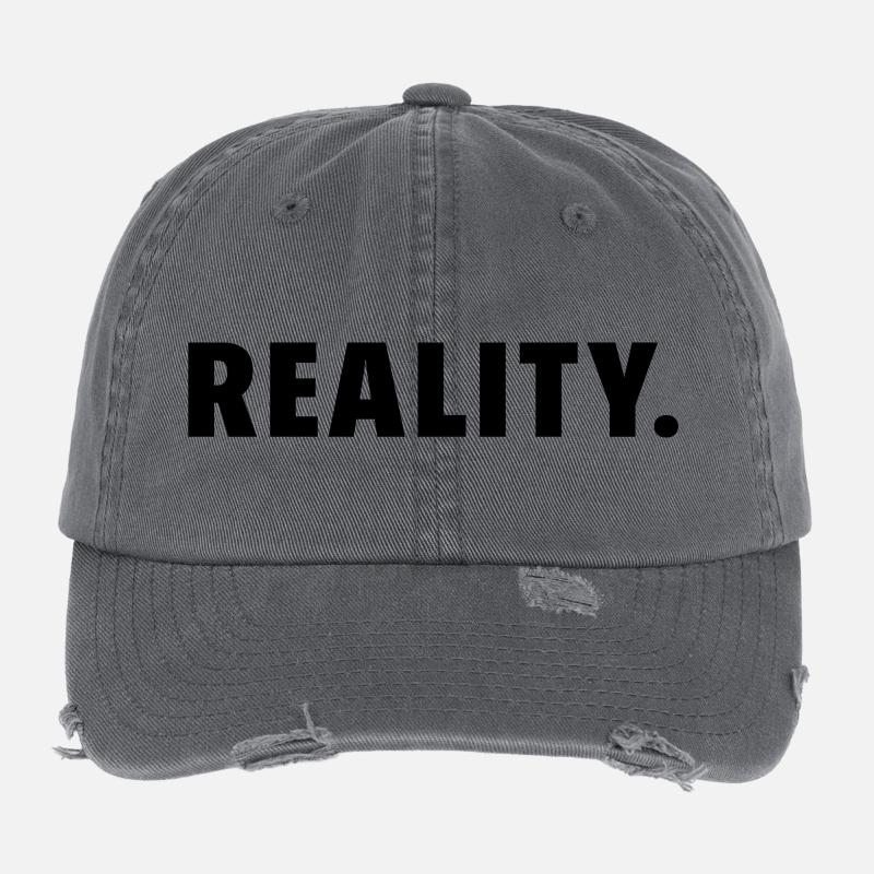 Reality Bold Typography Flexfit Vintage Destroyed Cap