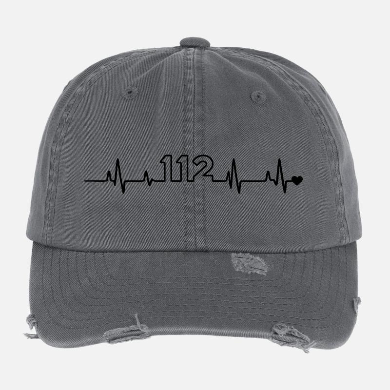 Brigade des pompiers 112 Casquette vintage effet usé Flexfit