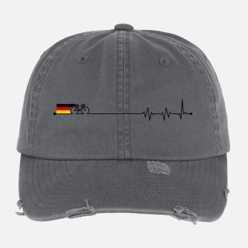 Germany flag bicycle Flexfit Vintage Destroyed Cap