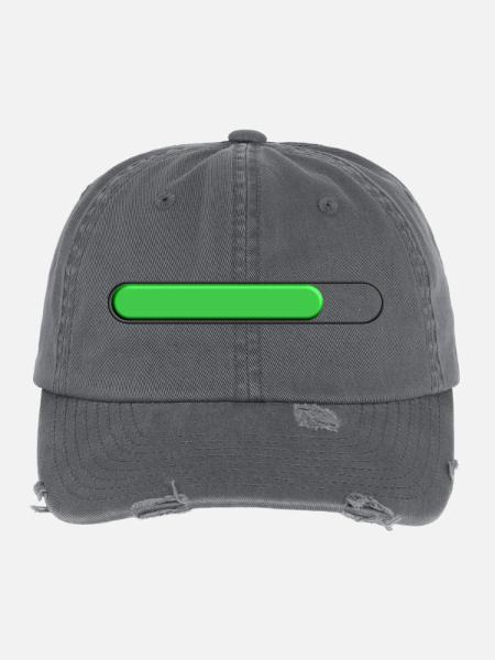 Durchschnittliche Spurweite Grün (drei Viertel) - Flexfit Vintage Destroyed Cap - Dunkelgrau - Vorne