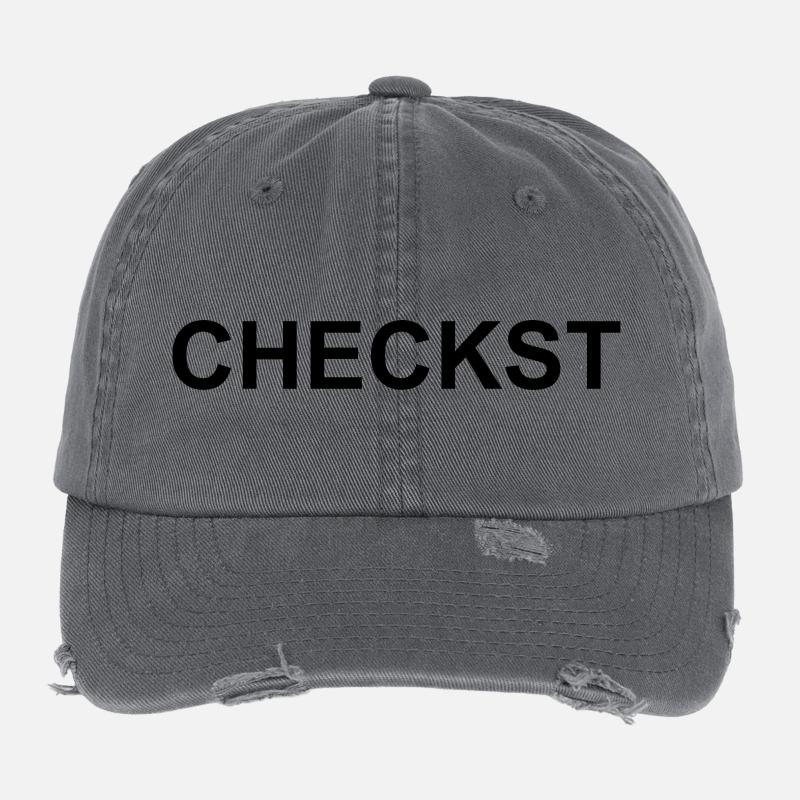 checkst schwarz Flexfit Vintage Destroyed Cap