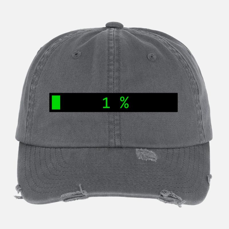 Rectangle loading bar Black Green 1% Flexfit Vintage Destroyed Cap