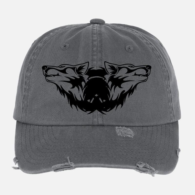 Doppel-Wolf Logo Flexfit Vintage Destroyed Cap