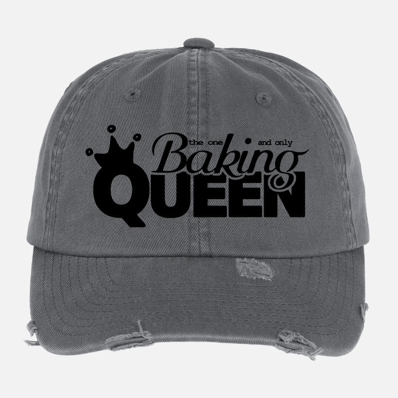Bake queen baker funny saying Flexfit Vintage Destroyed Cap