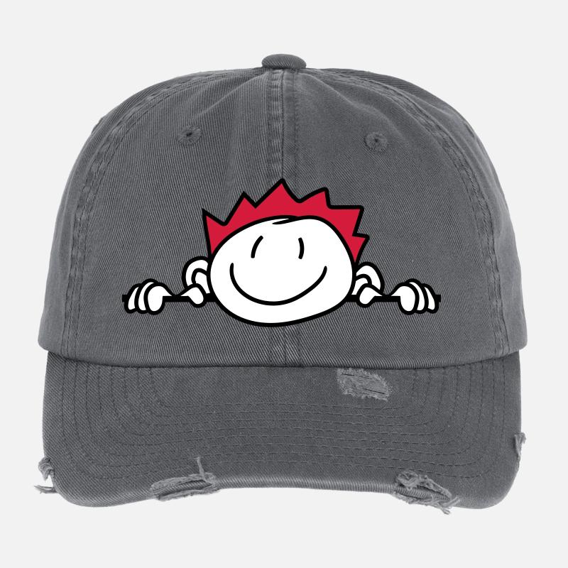 hide wall wall face head child painted kri Flexfit Vintage Destroyed Cap