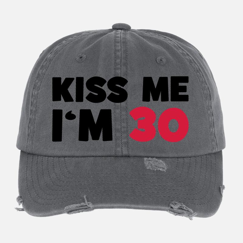 30 / Birthday / Geburtstag / Anniversaire / Funny Flexfit Vintage Destroyed Cap