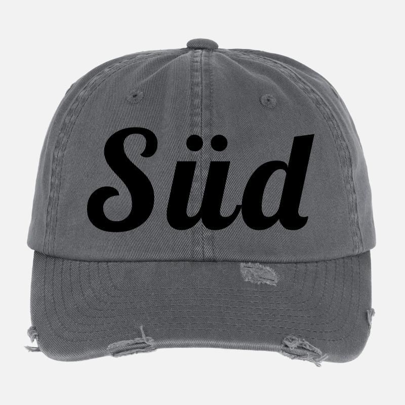 schwarz, weiss, blau - Alm Statement Flexfit Vintage Destroyed Cap