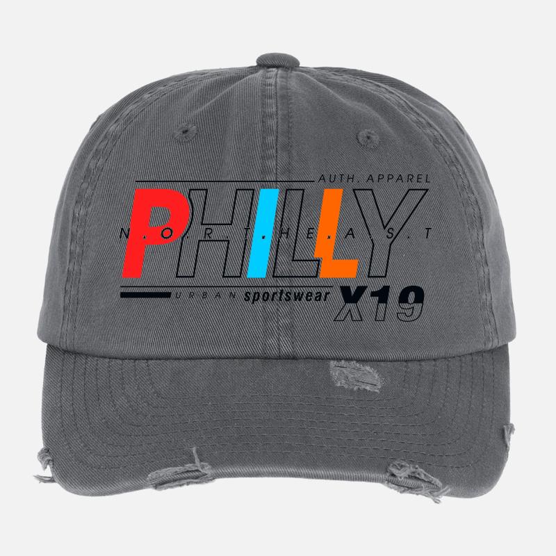 Conception de motifs géométriques abstraits Casquette vintage effet usé Flexfit