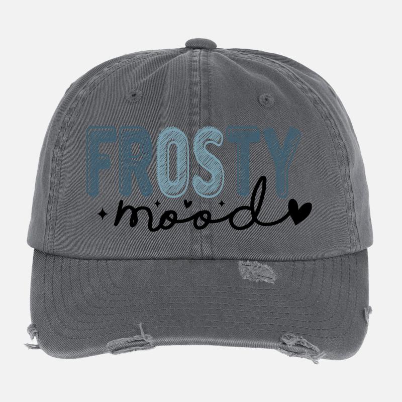 Frostiger Text im eisigen Stil Flexfit Vintage Destroyed Cap