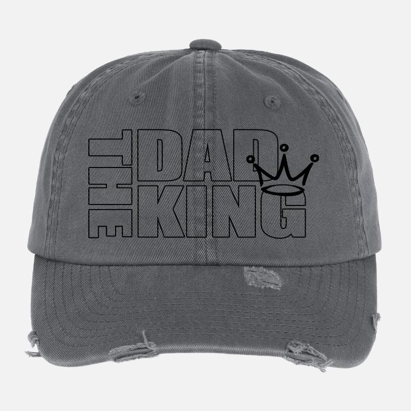 The Dad King – Crowned Father Statement Design Flexfit Vintage Destroyed Cap