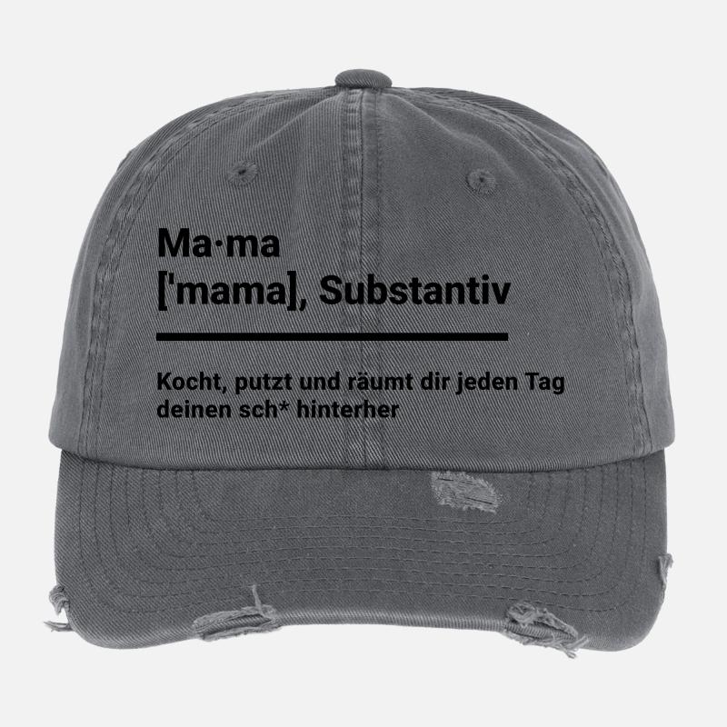 Geschenk Elternzeit Mutter Mütter Mama schlicht  Flexfit Vintage Destroyed Cap